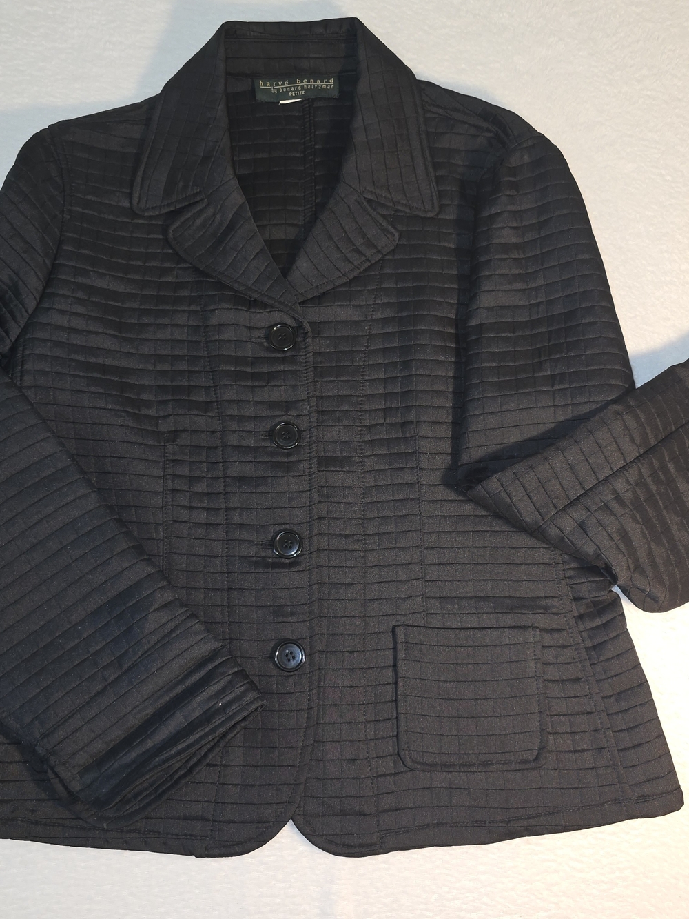 Harve Benard Black Quilted Blazer